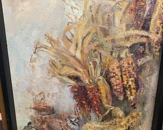 Item # 5 Unidentified oil on canvas, untitled, 28" x 22", 31" x 25" framed, $250