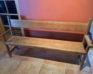 Item #79 Rustic vintage Hacienda bench, 69", 495