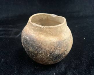 Item # 19 Small Native American jar, 3 1/4" high, $50