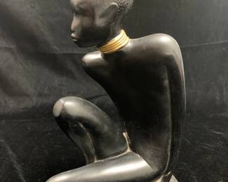 Item #59 Alexander Backer Mid-C cast ceramic African figurine, 11", $25