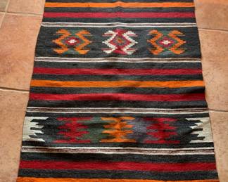 Item #64 Vintage handwoven (Zapotec?) wool rug, 36" x 64", $150