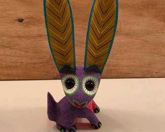 Item #94 Marble eyed jackrabbit alebrije, signed Celina Rios, Oaxaca, Mexico, 8", $80