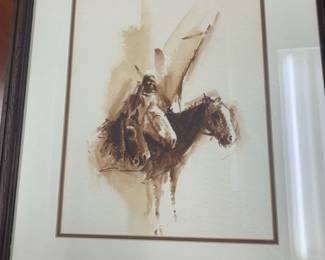 Item # 23 Manuel Lopez (NM 20th C) untitled watercolor, 25" x 20 1/2" framed, $150