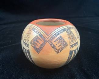 Item # 10 Bonnie Sahme Nampeyo (Hopi 1958-) small pot, 3 1/2" high, 4" diameter, $275