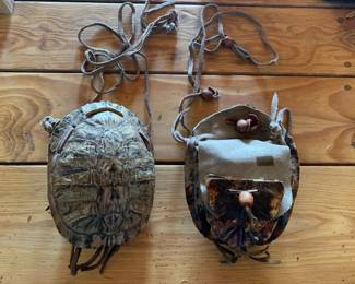 Item # 28 Vintage Native American turtle medicine bags, pair, $175