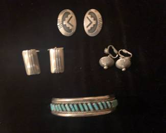 Item # 35C sterling cufflinks at left $50.  All vintage unsigned