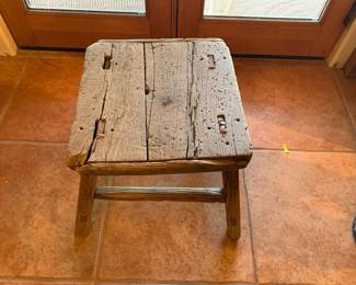 Item #72 Primitive mesquite stool, 16" x 17", $60