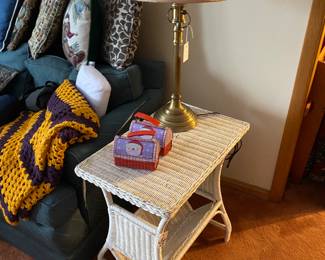 White wicker table