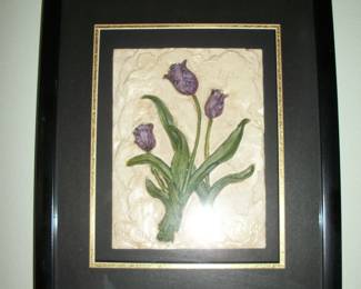 Framed Resin Tulip Wall Art