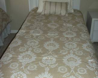 White Wicker & Wood Twin Bed #1