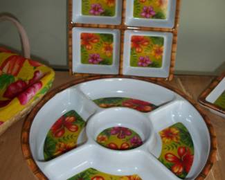 Tropical Print Relish Dishes