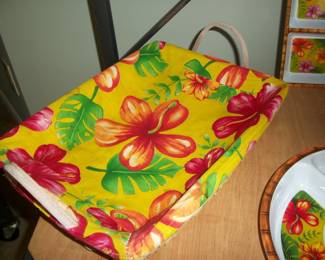 Basket with Tropical Pattern Liner