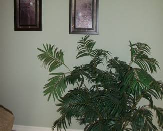 Faux Greenery in Basket ; 2 - Artwork.