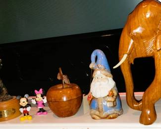 Wood elephant and figurines, home decor, figurines