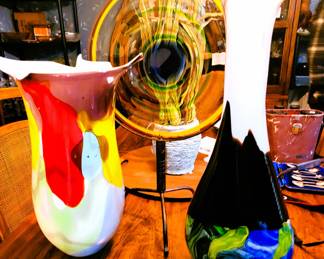 Large Milano Glass vases and dish