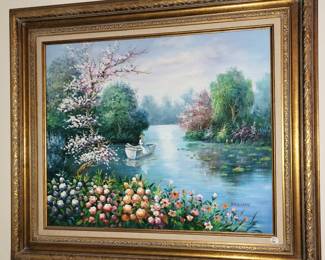 Framed original landscape by Dressen