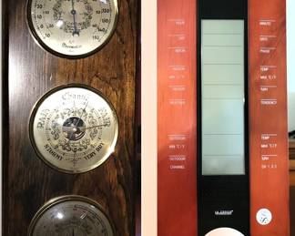 Antique and digital weather stations