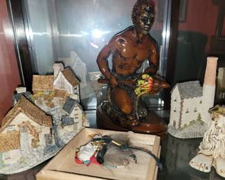 David winters houses, fishing gear. American Indian Figurines
