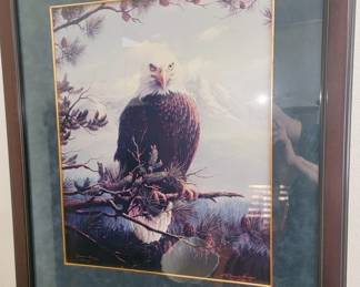 Framed Lithograph by Ronnie Hedge - Eagle