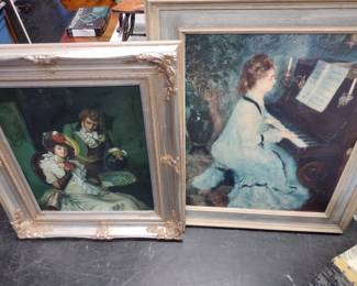 Large framed oil on board art