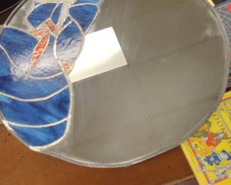 Stained glass over mirror cool piece.