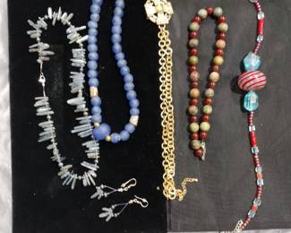 Necklaces and earrings