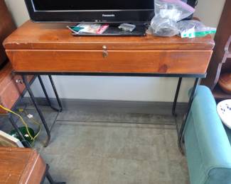Set of three vintage wood boxes made in the tables. Awesome pieces