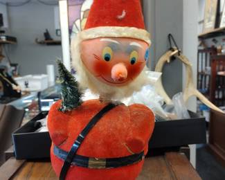 Antique Christmas bobble head candy holder
