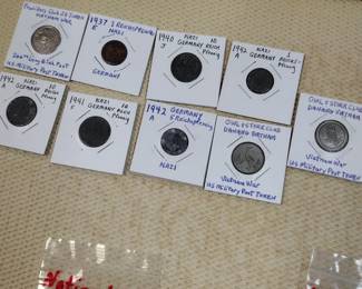 Vintage German coins World War II era