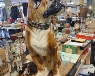 Large dog ceramic statue Boxer I named him. Duke