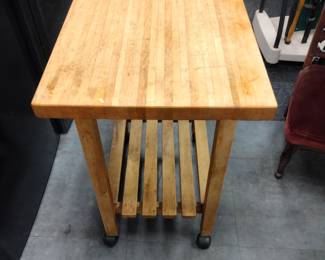 John Boose Butcher Block Rolling Island.