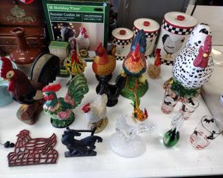 Roosters and chickens