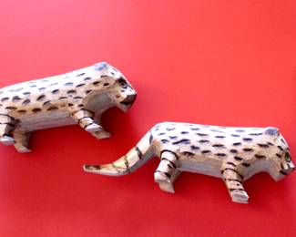 Cheetah wood sculptures