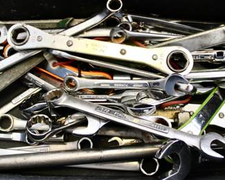 Various tools and wrenches 