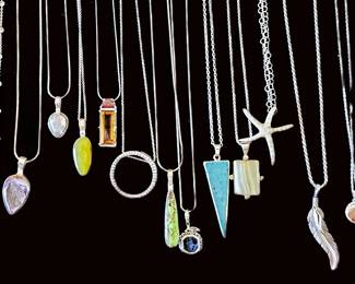 Some of the sterling silver necklaces. We have lots more!