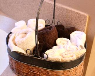 Hand towels and basket 
