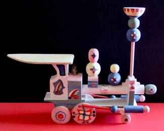Hand-made and hand painted toy train