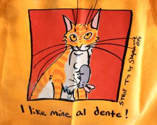 Cat apron "I like mine al dente!" 