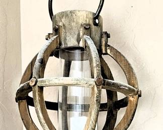 Modern rustic hanging candle holder