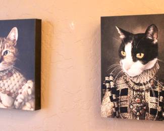 Funny royal cat artwork decor