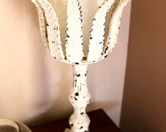 Mid-century modern distressed candle holder