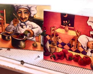 Chef colorful kitchen artwork
