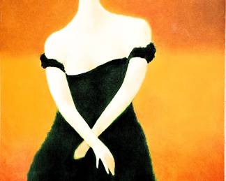 Woman in a black dress artwork painting