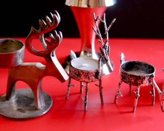 Christmas reindeer candle holders