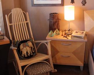 Amish-made rocker and side table 