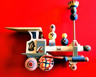 Hand made and painted toy train