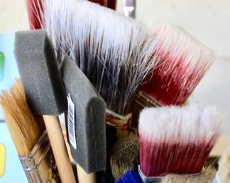 Painting supplies and brushes