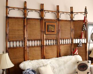 Bamboo wood room divider decor 