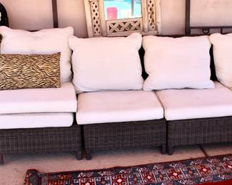 Outdoor patio furniture: white couch 