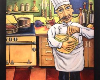 Chef colorful kitchen artwork